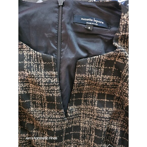 Nanette Lepore Deception Dress Black Camel Plaid 6 NWT MSRP #378 - Picture 4 of 8